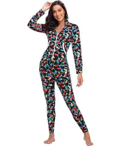 Womens Pajamas Jumpsuits Zip-up Hoodie Union Jumpsuit Romper Long Sleeve Sexy Onesie Bodysuits One Piece Sleepwear Christmas ...