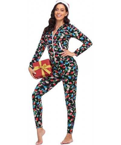 Womens Pajamas Jumpsuits Zip-up Hoodie Union Jumpsuit Romper Long Sleeve Sexy Onesie Bodysuits One Piece Sleepwear Christmas ...