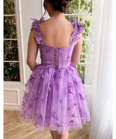 3D Butterflies Tulle Homecoming Dress Laces Applique Short Prom Dress Sweetheart Cocktail Party Gowns Olive $28.04 Dresses