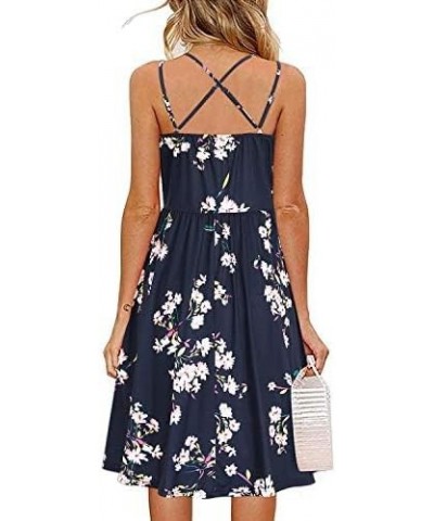 Women's Summer Dresses Casual Beach Boho Vacation Outfits Spaghetti Strap Floral/Solid Sundress with Pockets A-floral08 $22.1...