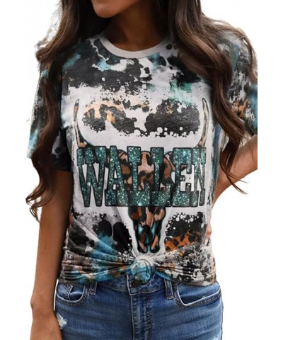 Leopard Steer Skull T-Shirt for Women Retro Western Cowgirl T Shirt Vintage Western T-Shirt Rodeo Cowboy Shirts As Shown-2 $1...