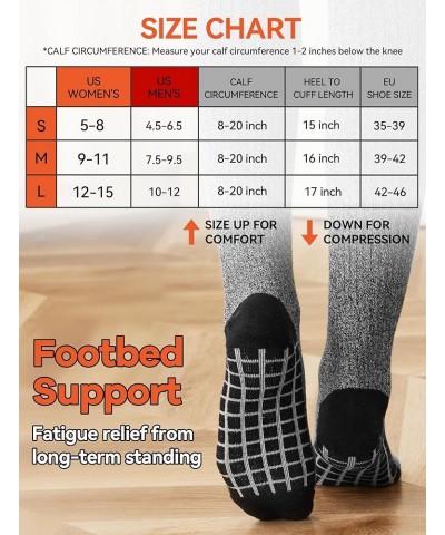 Winter Compression Socks for Women Men (3/6 Packs) Warm Work 15-20mmHg Heavyweight Thick Cushion Cotton Over The Knee Black W...