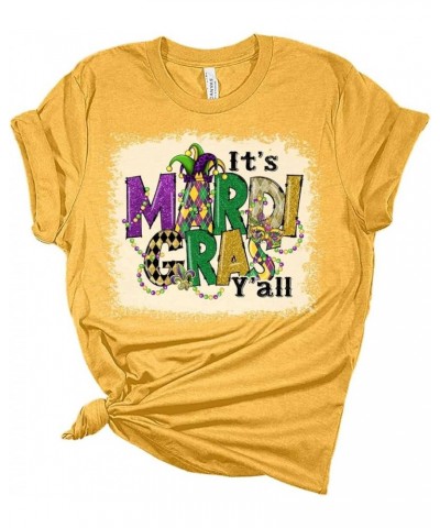 Its Mardi Gras Yall Mardi Gras Shirt, Bella Graphic Tees for Women Black $14.81 T-Shirts