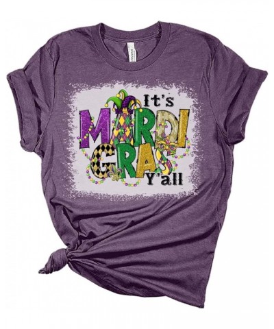 Its Mardi Gras Yall Mardi Gras Shirt, Bella Graphic Tees for Women Black $14.81 T-Shirts