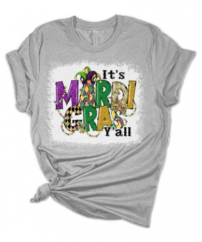 Its Mardi Gras Yall Mardi Gras Shirt, Bella Graphic Tees for Women Black $14.81 T-Shirts