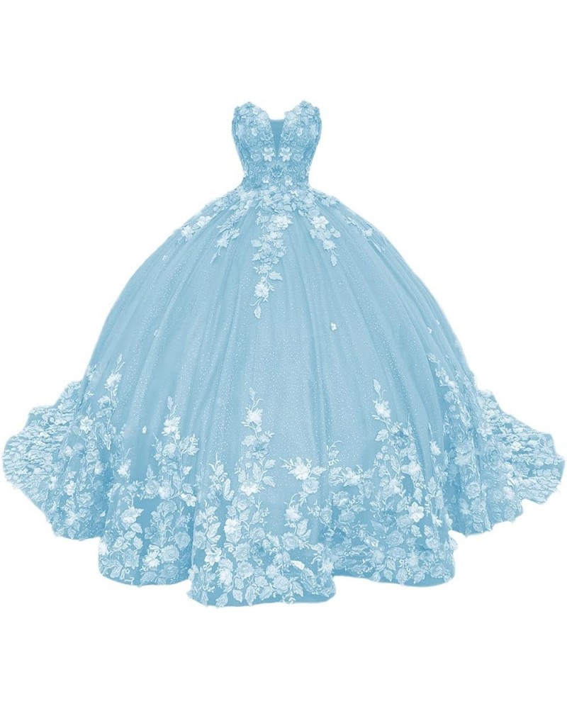 Sweetheart Sweet 16 Quinceanera Dresses Ball Gown for Girls Puffy Strapless Prom Dresses for Women CXL040 Sky Blue $56.70 Dre...