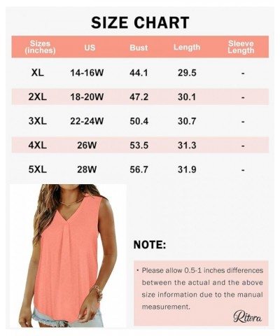 Plus Size Tank Tops for Women V Neck Sleeveless Collared Polo Shirt Solid Color Oversized Basic Casual Trendy Tanks P02-pink ...