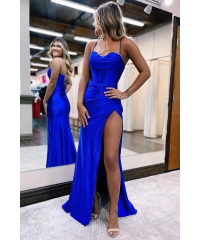 Mermaid Prom Dresses with Slit 2022 Plus Size Satin Long Evening Formal Dresses for Women Cocktail Party Burnt Orange $45.89 ...