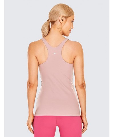 Womens High Neck Workout Tank Tops - with Built-in Shelf Bra Racerback Athletic Sports Shirts Rose Lavender $15.18 Activewear