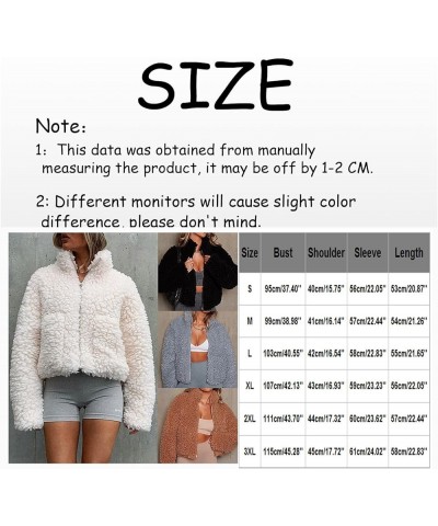 Women's Fashion Casual Coat Fluffy Fleece Turn-Down Collar Faux Fur Top Short Loose Jacket Black $10.02 Coats