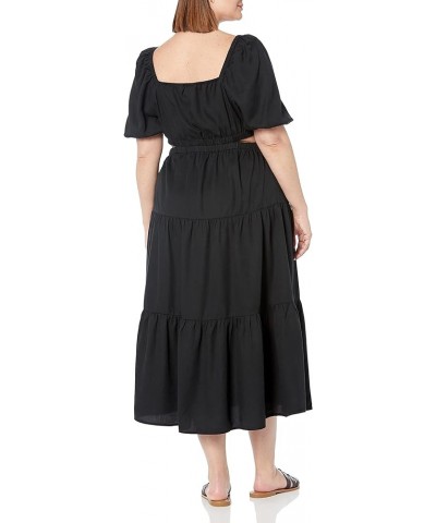 Women's Anaya Square-Neck Cutout Tiered Maxi Dress Black $23.32 Dresses