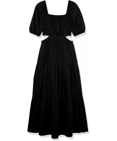 Women's Anaya Square-Neck Cutout Tiered Maxi Dress Black $23.32 Dresses