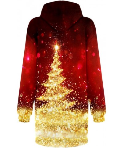 Hoodie Dress For Women Christmas Reindeer Print Fashion Casual Pullover Long Sleeve Hooded Sweatshirts Mini Dress With Pocket...