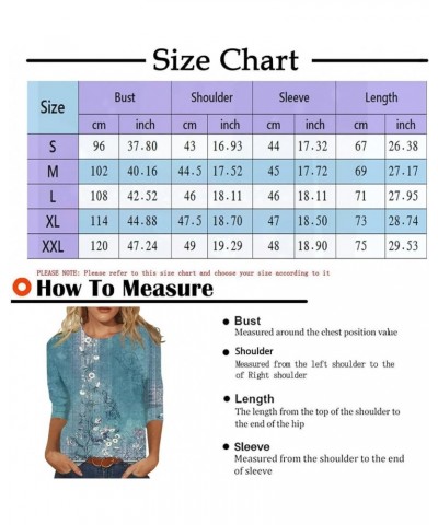 3/4 Length Sleeve Shirts for Women Womens Fall Fashion 2023 Casual Summer Blouses Crewneck Tops 05-gray $6.95 Blouses