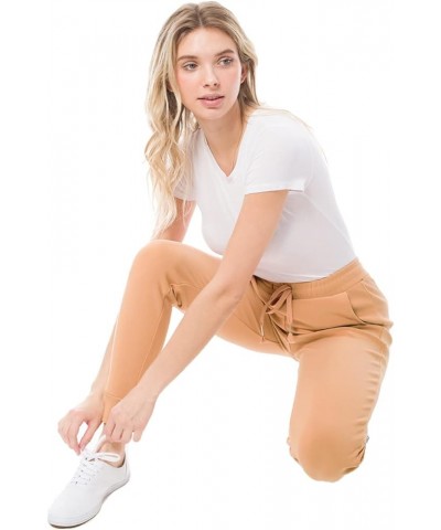 Women's Lightweight Scuba Joggers with Pockets for Women Workout & Lounge Pants Sand Stone $10.77 Pants