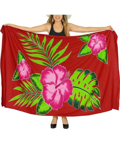 Women's Sarong Bikini Skirt Swimwear Cover up Summer Wraps Swimsuit Beach Wrap Coverups for Women Red, Flower $13.49 Swimsuits