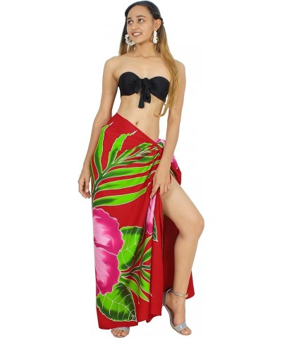 Women's Sarong Bikini Skirt Swimwear Cover up Summer Wraps Swimsuit Beach Wrap Coverups for Women Red, Flower $13.49 Swimsuits