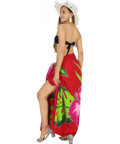 Women's Sarong Bikini Skirt Swimwear Cover up Summer Wraps Swimsuit Beach Wrap Coverups for Women Red, Flower $13.49 Swimsuits