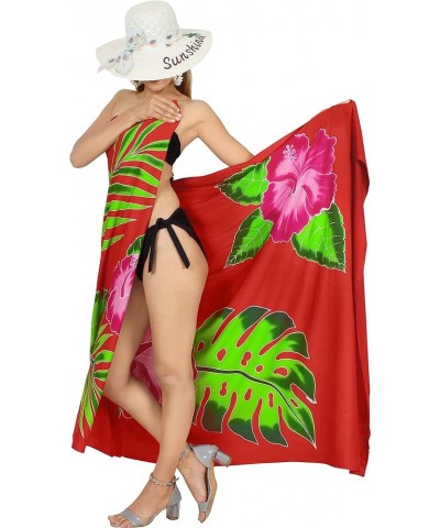 Women's Sarong Bikini Skirt Swimwear Cover up Summer Wraps Swimsuit Beach Wrap Coverups for Women Red, Flower $13.49 Swimsuits