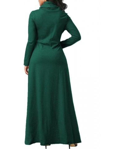 Womens Turtleneck Long Sweatshirt Dresses Sweatshirt Plus Size Floor Length Sweatshirt Dress Tunic with Pocket Green $18.69 D...