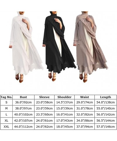 Women's Chiffon Muslim Cardigan Kaftan East Arabian Abaya Dress Casual Islamic Cover Up Long Dresses Army Green $27.13 Swimsuits