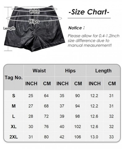 Women's Faux Leather High Waist Shorts Stretch Slim HIPS Motorcycle Skinny Hot Shorts for Club Party Black5 $21.45 Shorts