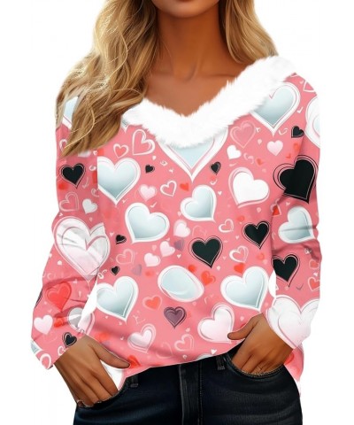 Sexy Tops for Women, Valentines Day Sweater Women Heart Shirts Blouses Long Sleeve Dressy Casual Fall Clothes Trendy 1-pink $...