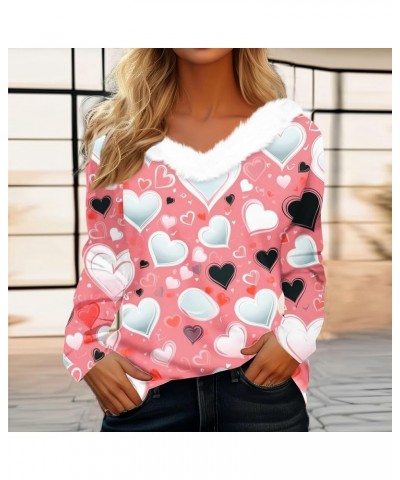 Sexy Tops for Women, Valentines Day Sweater Women Heart Shirts Blouses Long Sleeve Dressy Casual Fall Clothes Trendy 1-pink $...