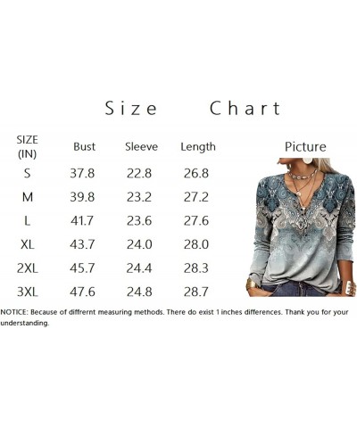 Womens Long Sleeve Tops Casual Fall Boho Floral Button Down Shirts Vintage Ethnic Blouses V Neck Sexy Tunics Dark Red $10.03 ...