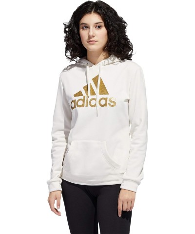 womens Game & Go Pullover Hoodie Chalk White/Metallic Gold Medium $31.84 Activewear