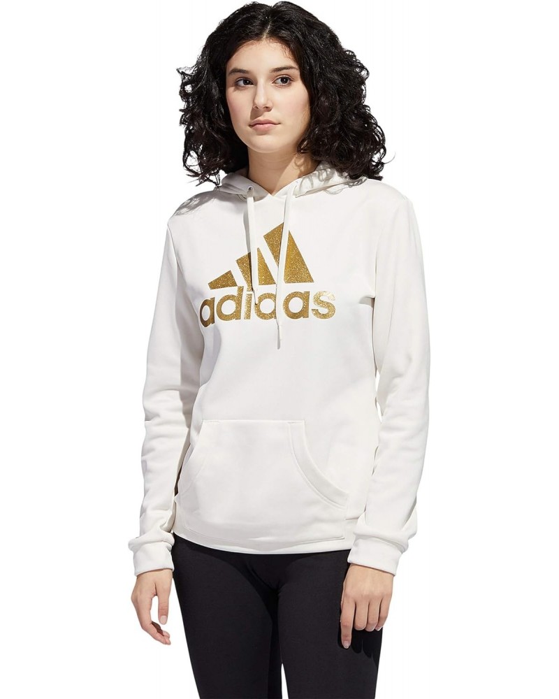 womens Game & Go Pullover Hoodie Chalk White/Metallic Gold Medium $31.84 Activewear