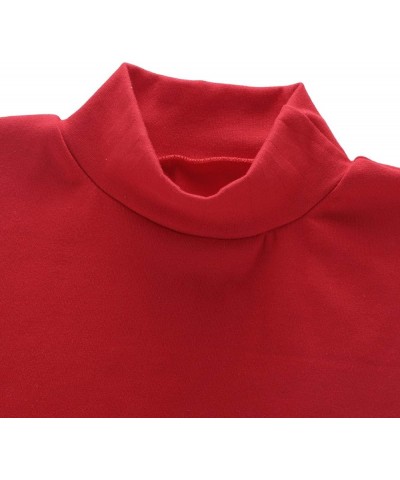 Women Cotton Mock Turtleneck Fake Collar Dickie Collar Detachable Half Blouse Pullover Shirt Fashion Faux Collar Red (Type A)...