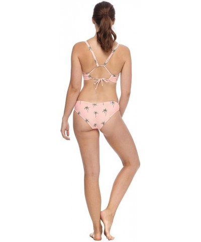 Women's Standard Drew D, Dd, E, F Cup Bikini Top Swimsuit Rio Dusty Pink Ribbed Print $24.85 Swimsuits