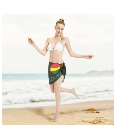 Love Cape Verde Women Short Sarongs Beach Wrap Dress Apron Shawl Bikini Cover Up Swimsuit Wrap Skirt Love Bolivia $9.11 Swims...