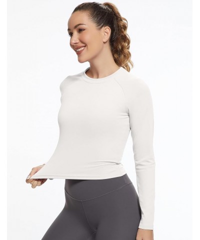 Womens Long Sleeve Crop Workout Tops Yoga Cropped Top Gym Shirts Athletic Clothes Slim Fit Xwhite $9.89 Activewear