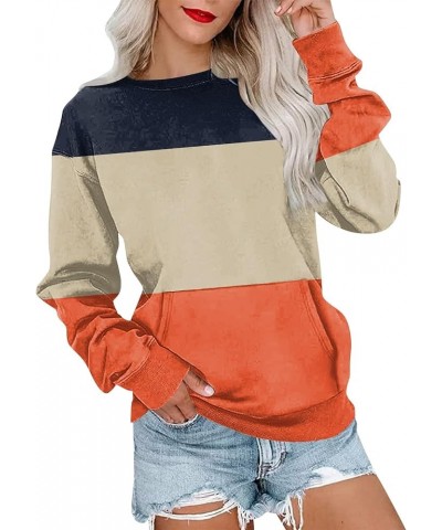 Women's Long Sleeve Sweatshirt Casual Crewneck Loose Fit Pollover Hoodie Fleece Fall Tops, S-3XL D-navy $10.03 Hoodies & Swea...