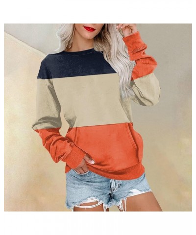 Women's Long Sleeve Sweatshirt Casual Crewneck Loose Fit Pollover Hoodie Fleece Fall Tops, S-3XL D-navy $10.03 Hoodies & Swea...