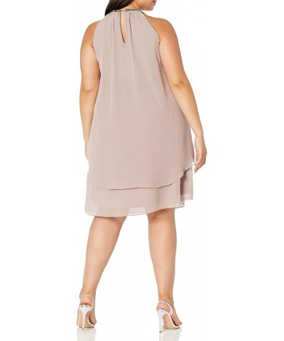 Women's Plus Size Split Front Halter Neck Dress Cashmere $42.37 Dresses