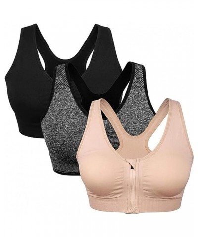 Lymphvity Detoxification and Shaping & Powerful Lifting Bra,Women's Zip Front Sports Bra G-3pcs $9.66 Lingerie