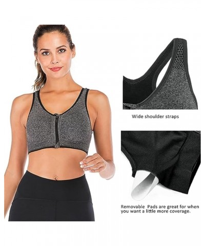 Lymphvity Detoxification and Shaping & Powerful Lifting Bra,Women's Zip Front Sports Bra G-3pcs $9.66 Lingerie