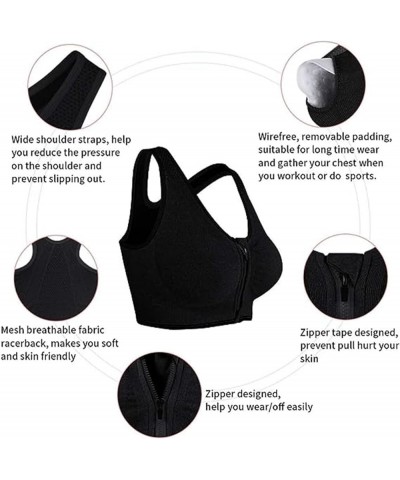 Lymphvity Detoxification and Shaping & Powerful Lifting Bra,Women's Zip Front Sports Bra G-3pcs $9.66 Lingerie