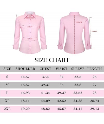 Womens Button Down Shirts Long Sleeve Regular Fit Stretch Work Blouse Rose $13.56 Blouses