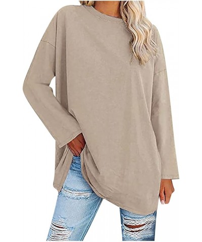 Womens Fashion Oversized Basic T Shirts Tees Drop Shoulder Long Sleeve V Neck Comfy Cozy Tunic Tops 02-multicolor $10.67 T-Sh...