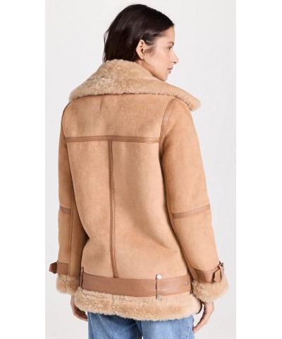 Women's Bonded Faux Shearling Biker Jacket Toffee $91.84 Coats