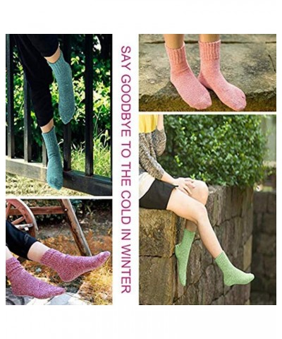 Womens Socks Winter - Christmas Gifts for Women - Thick Wool Soft Warm Fuzzy Cozy Socks for Women E-multi Color 10 $11.39 Socks