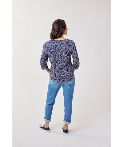 CARVE Women's Dylan Gauze Shirt Navy Ditsy $18.38 Blouses