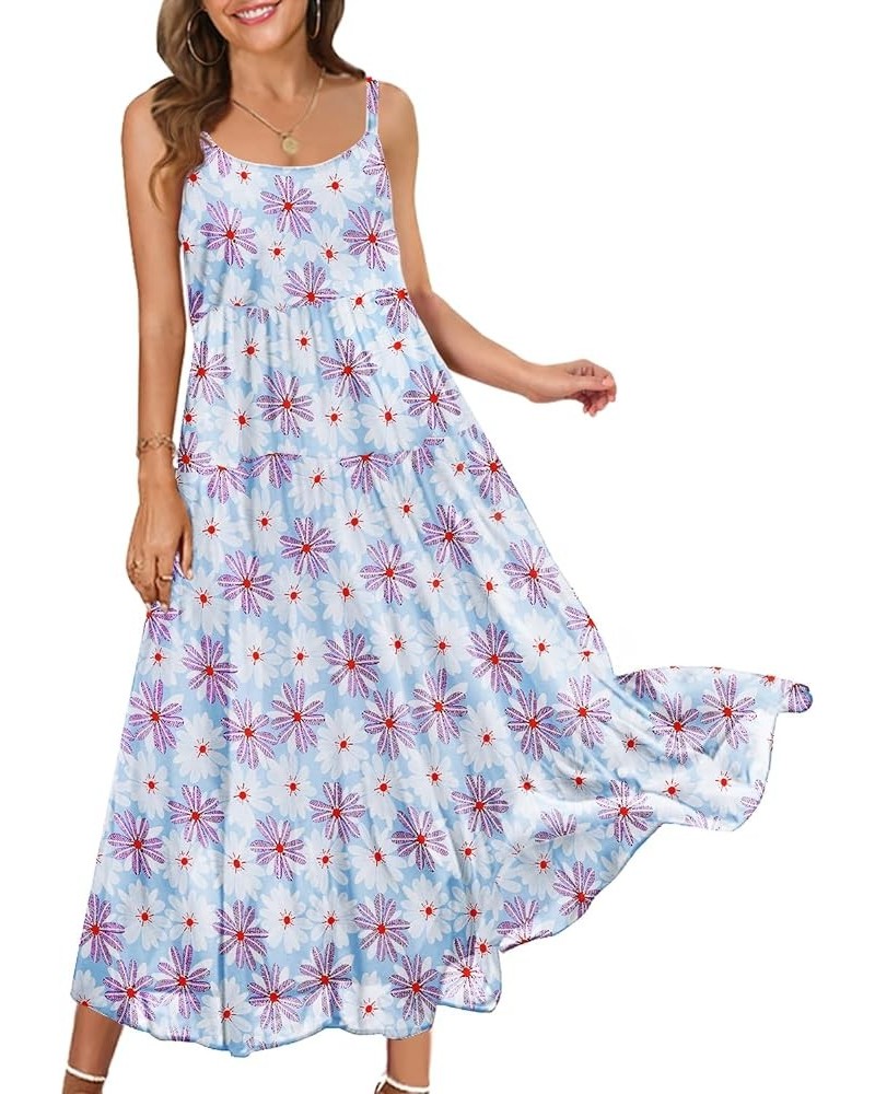 Summer Dresses for Women Casual Loose Bohemian Floral Dress with Pockets Spaghetti Strap Maxi Dress E75 As Picture303 $22.78 ...