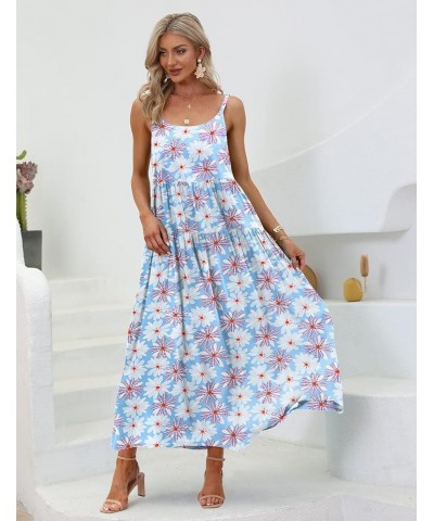 Summer Dresses for Women Casual Loose Bohemian Floral Dress with Pockets Spaghetti Strap Maxi Dress E75 As Picture303 $22.78 ...