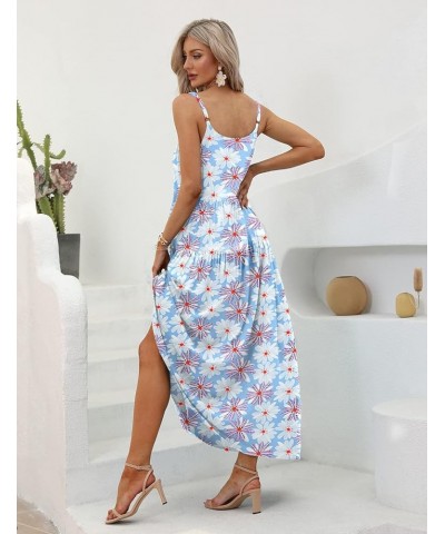 Summer Dresses for Women Casual Loose Bohemian Floral Dress with Pockets Spaghetti Strap Maxi Dress E75 As Picture303 $22.78 ...