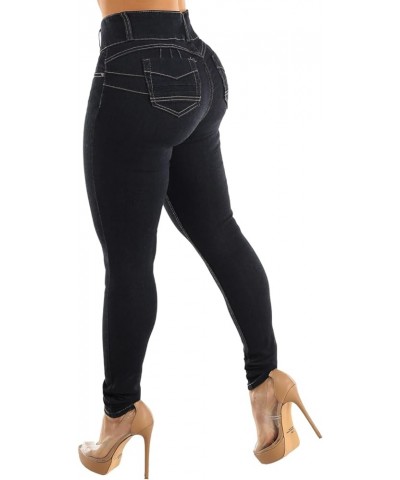 High Waisted Butt Lifting Jeans for Women - Colombian Design Jeans Levanta Cola 10350x_bv6096blk Black $23.65 Jeans